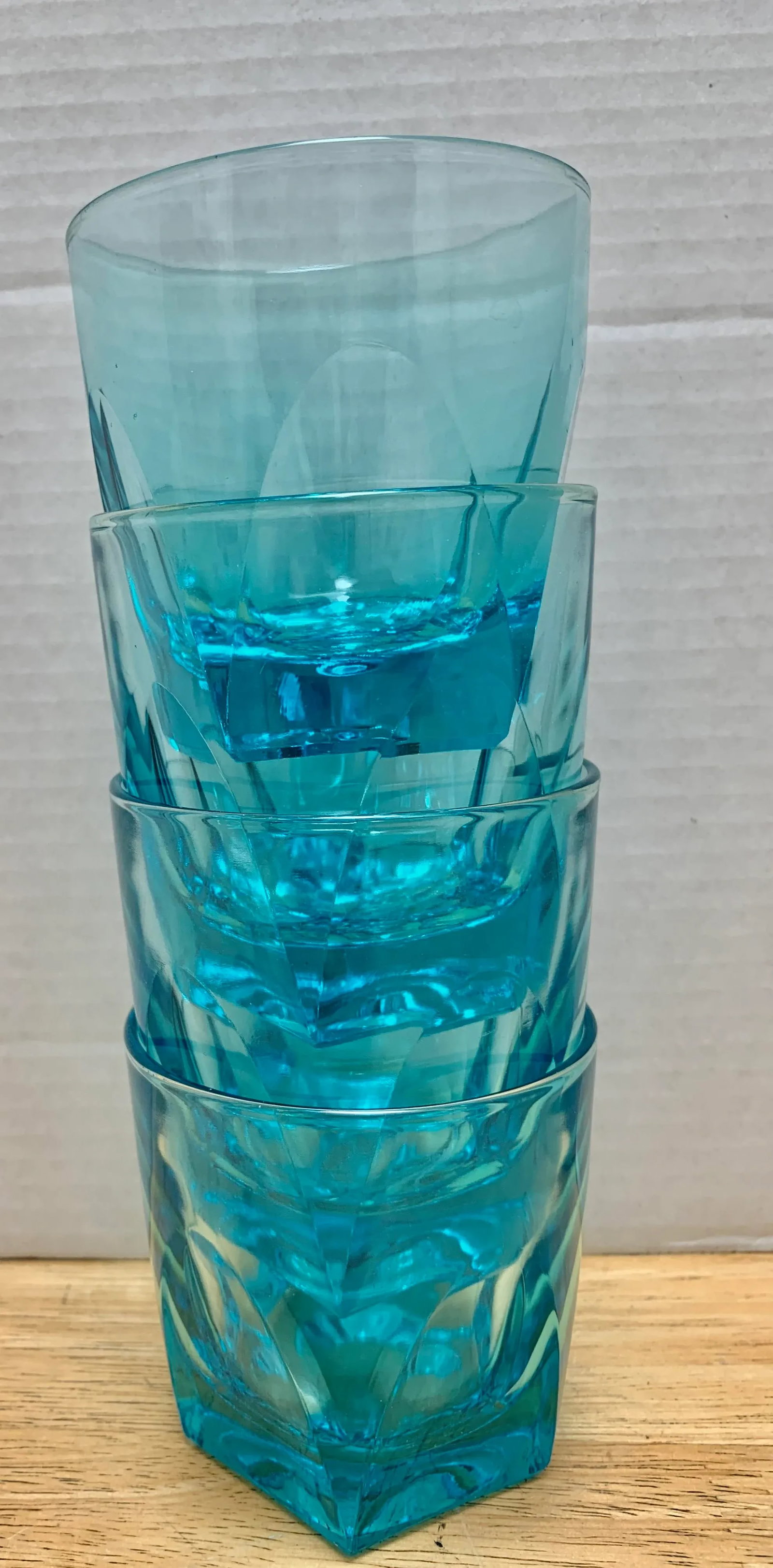 Vintage Blue Lowball Glasses- Set of 4 - 10