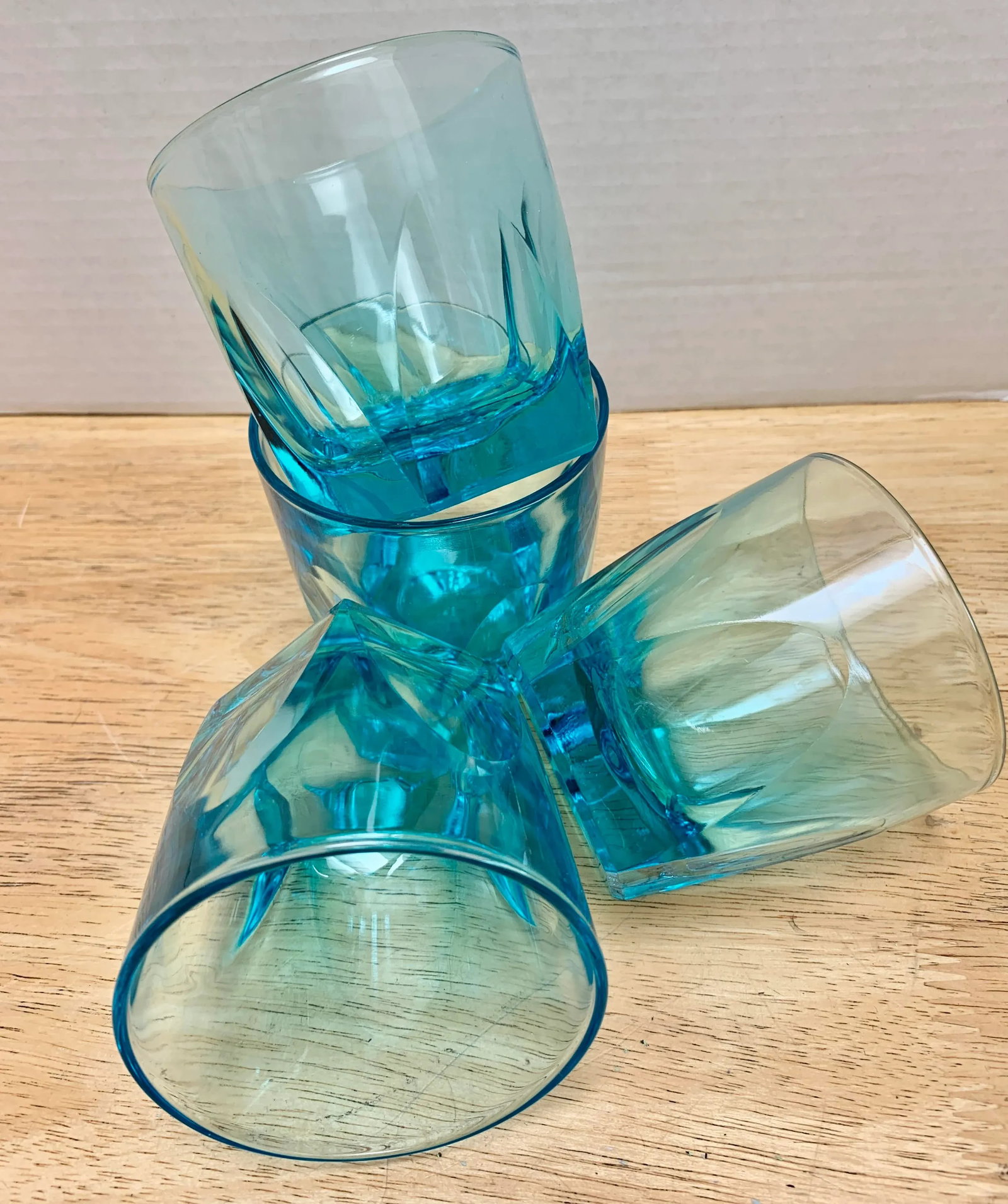 Vintage Blue Lowball Glasses- Set of 4 - 11