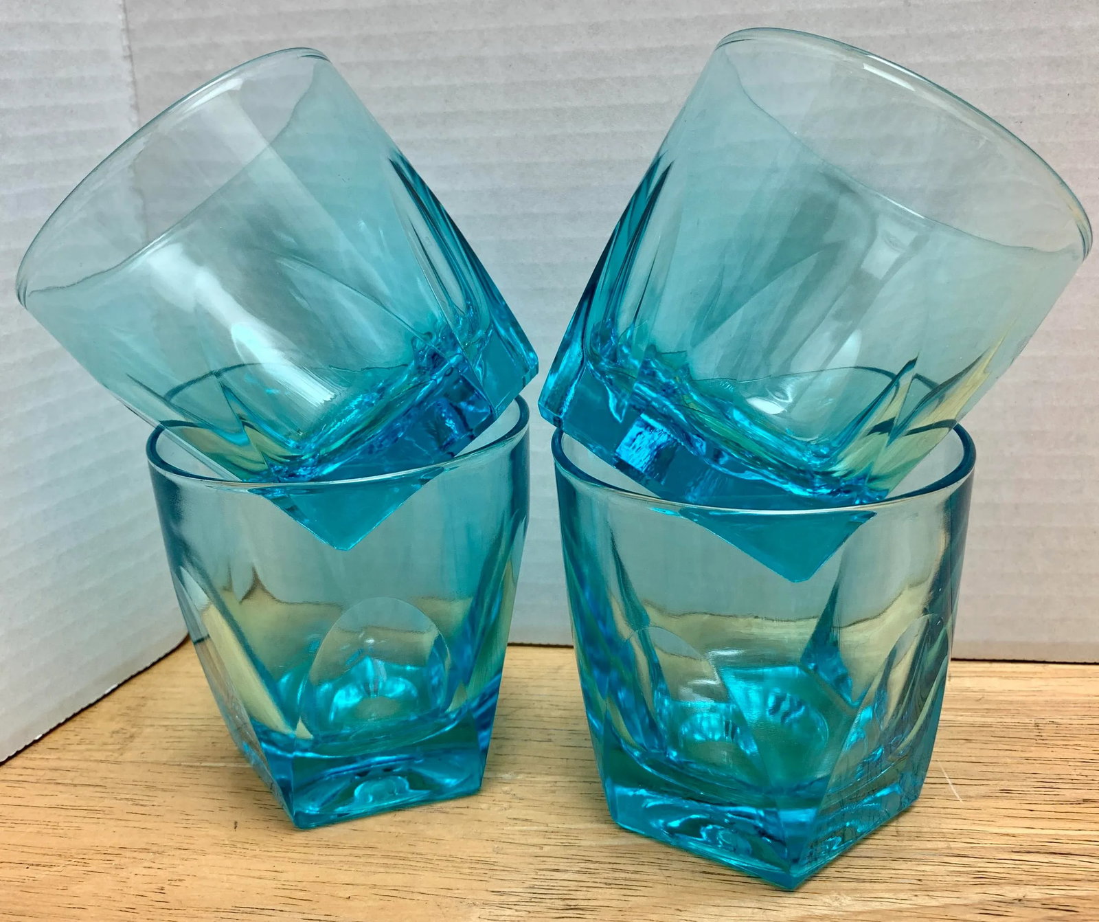 Vintage Blue Lowball Glasses- Set of 4 - 7