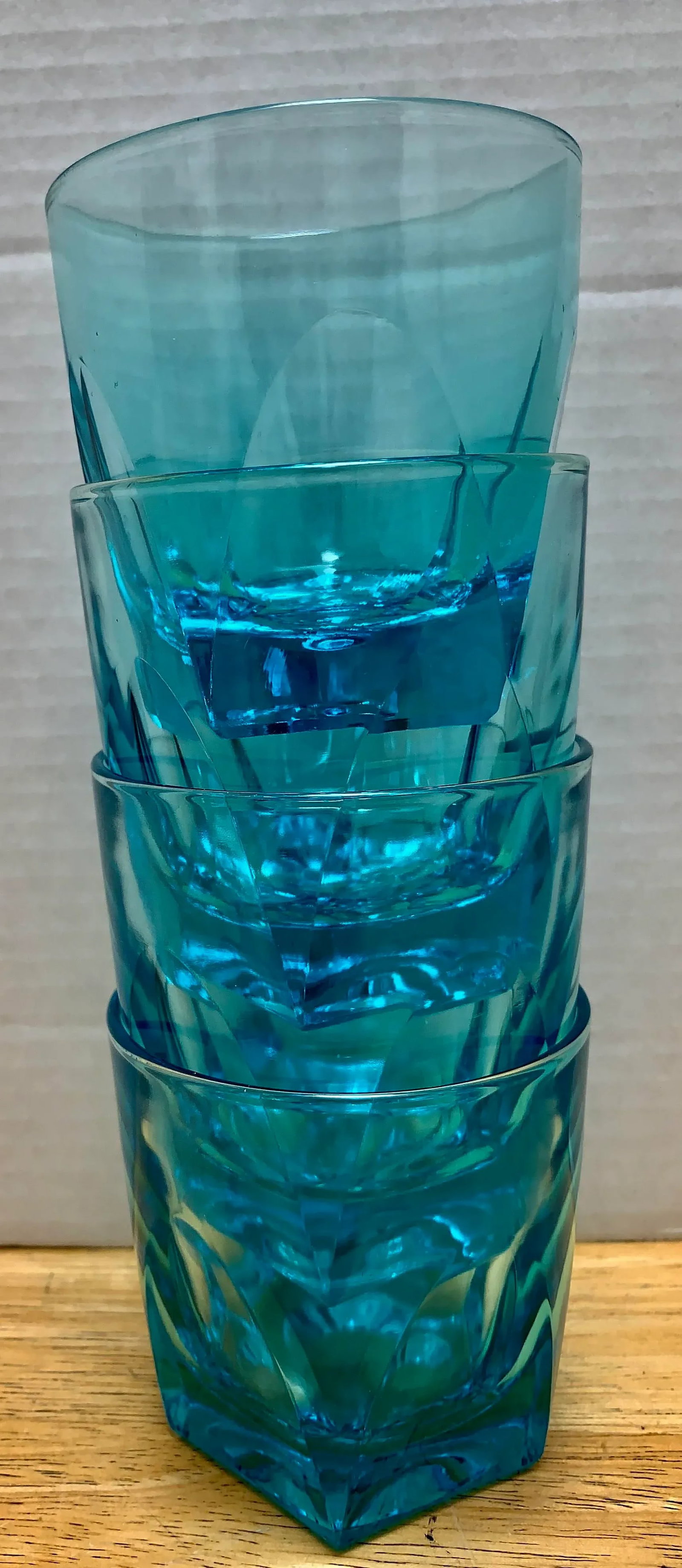 Vintage Blue Lowball Glasses- Set of 4 - 8