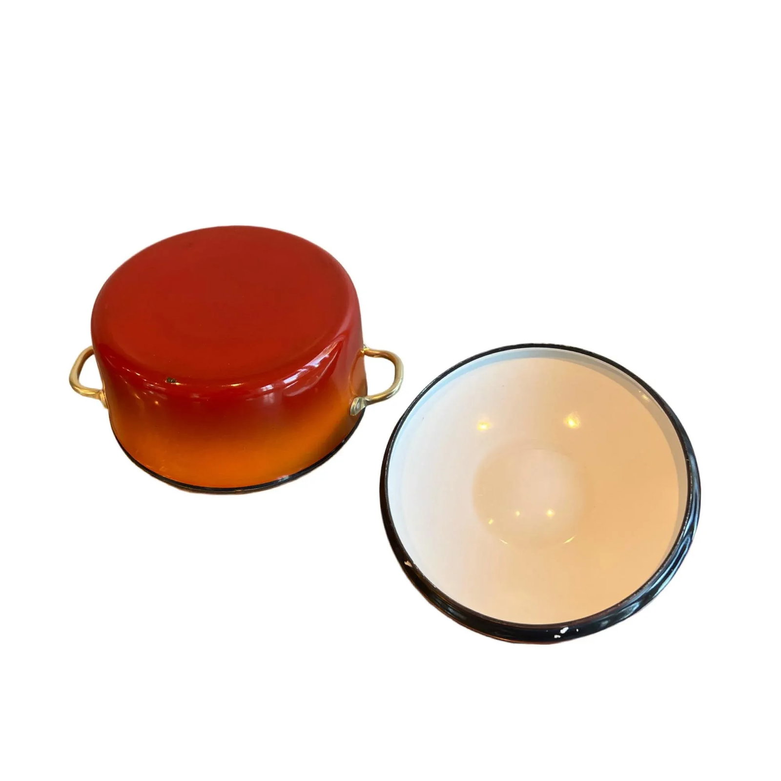 Mid Century Modern Enameled Pot With Lid - 6
