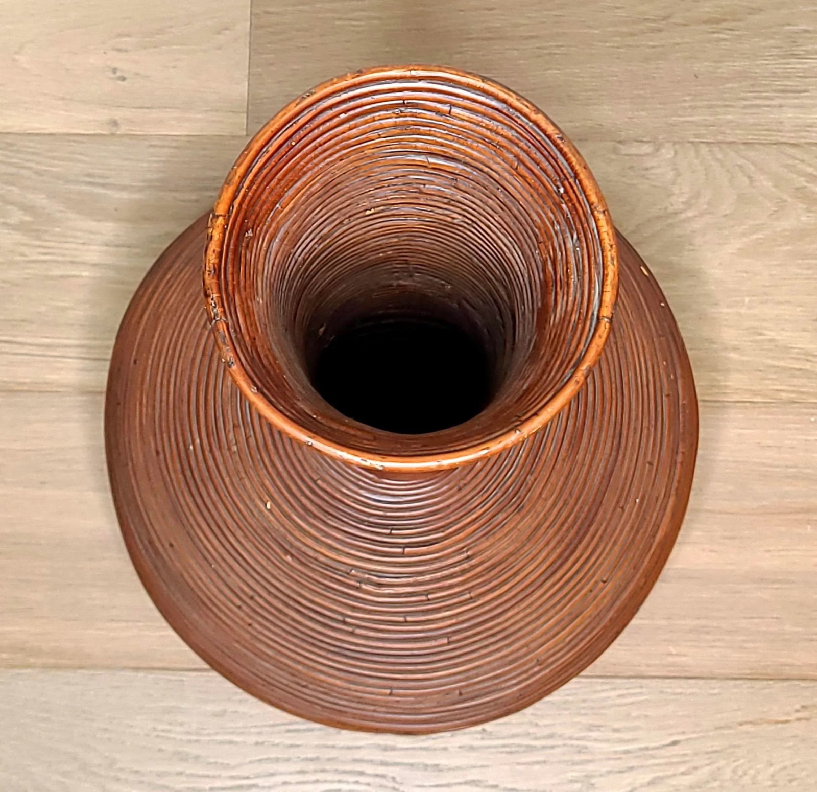 1970's Gabriella Crespi Attributed Pencil Reed Rattan Floor Vase - 6
