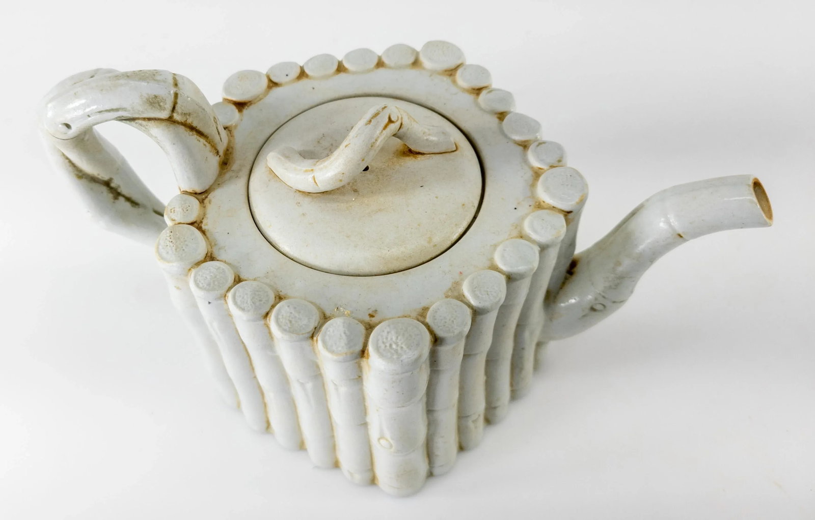 Decorative Chinoiserie Faux-Bamboo Pottery Teapot - 7