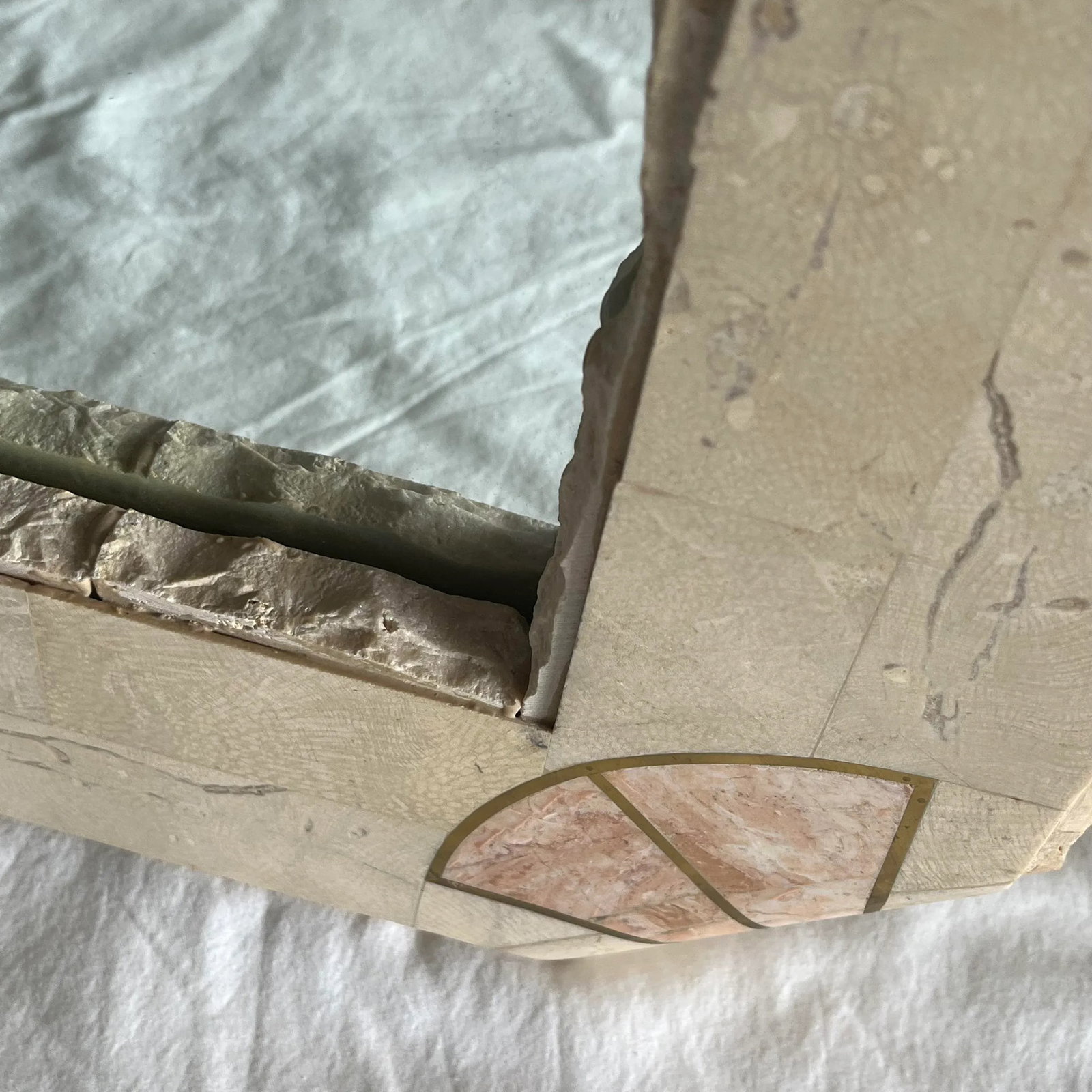 1980s Maitland Smith Tessellated Stone Mirror Mactan Stone - 4
