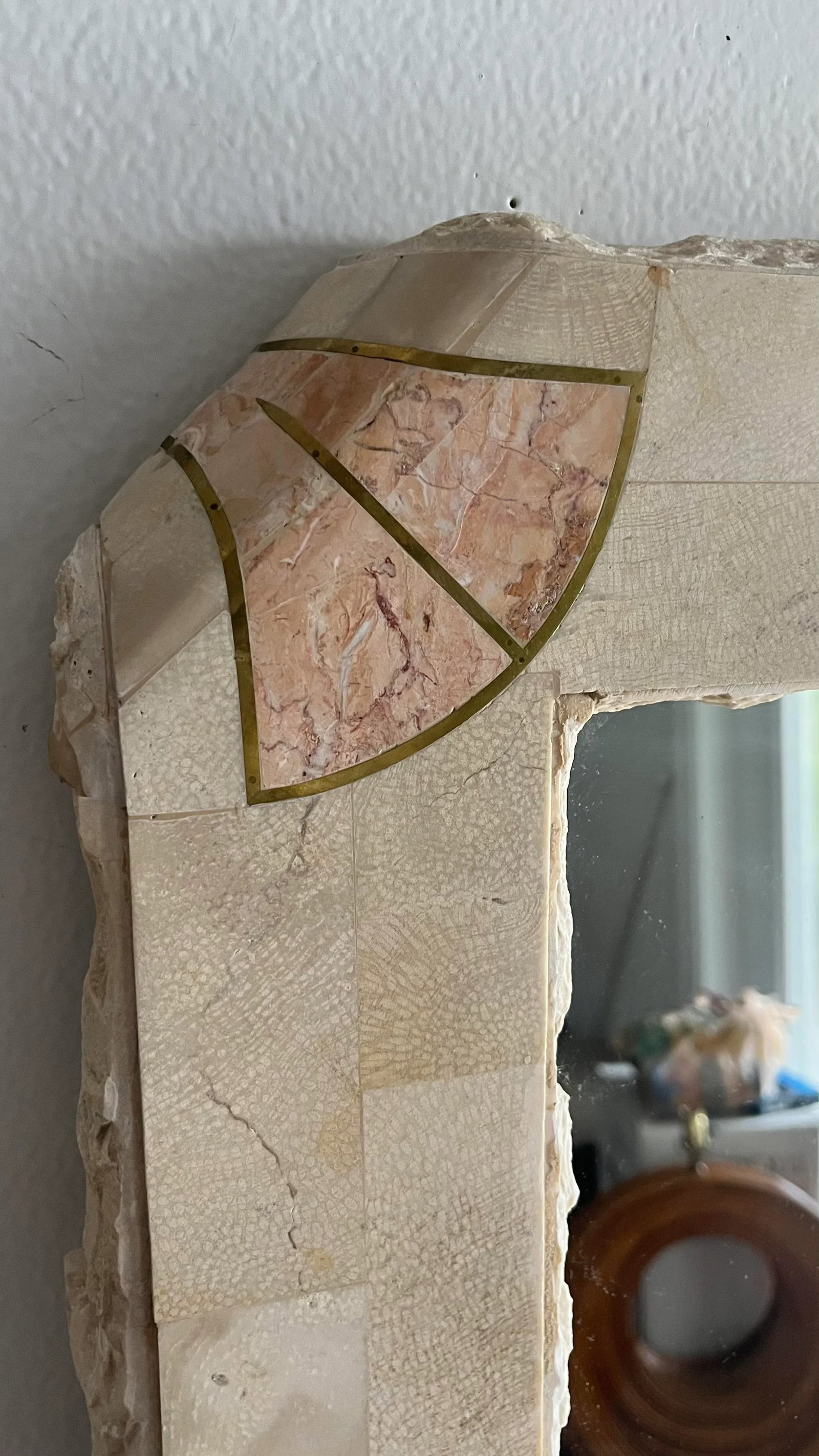 1980s Maitland Smith Tessellated Stone Mirror Mactan Stone - 5