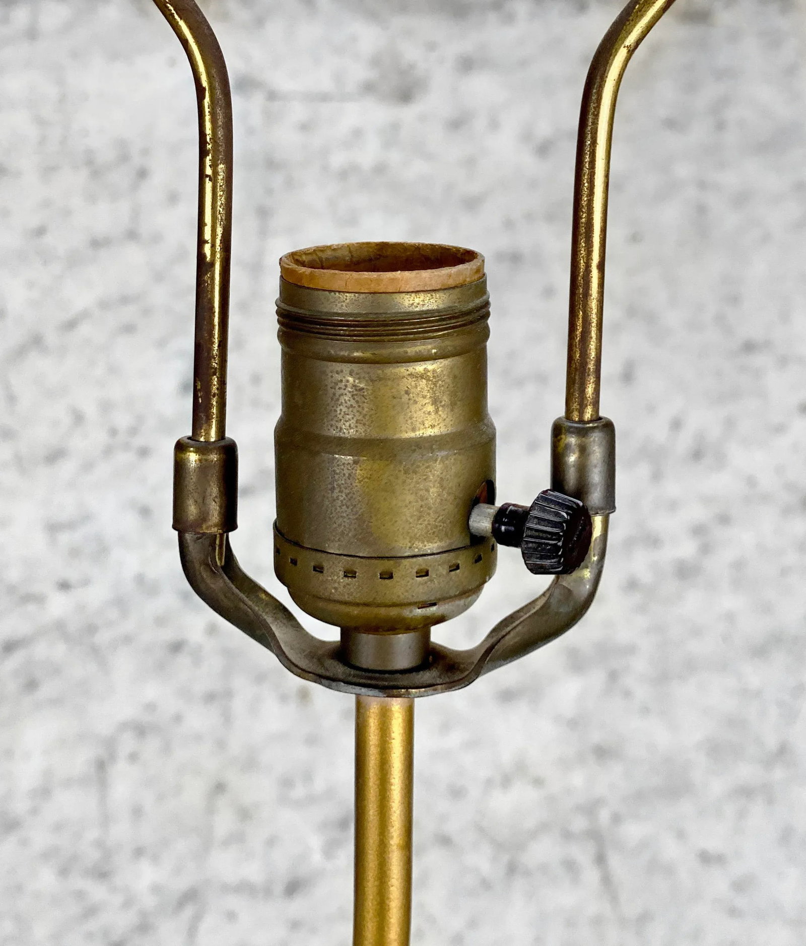Vintage Italian Rococo Gold Gilded Cherub Onyx Table Lamp - 12