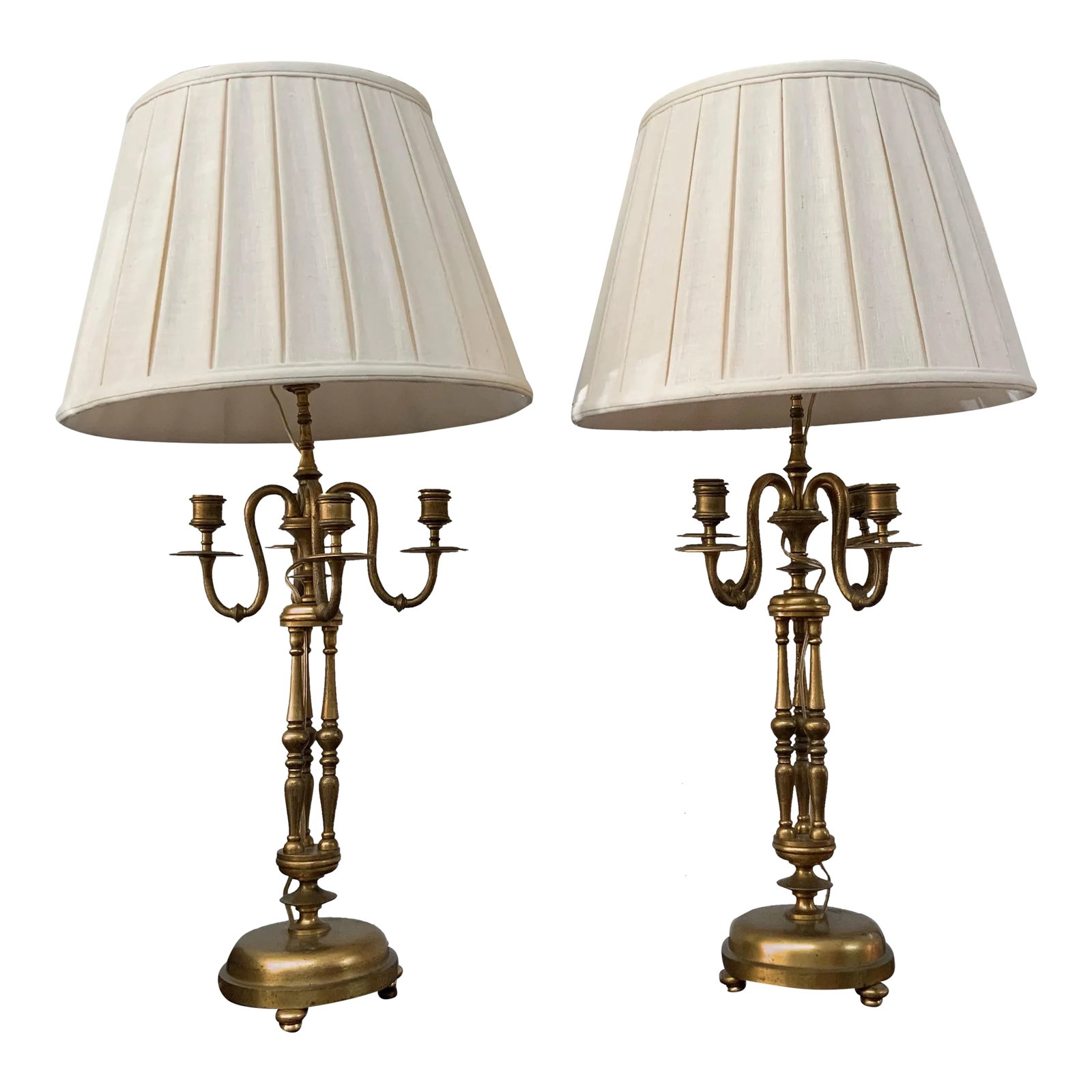 Mid 20th Century Brass Table Lamps - a Pair (1 of 7)