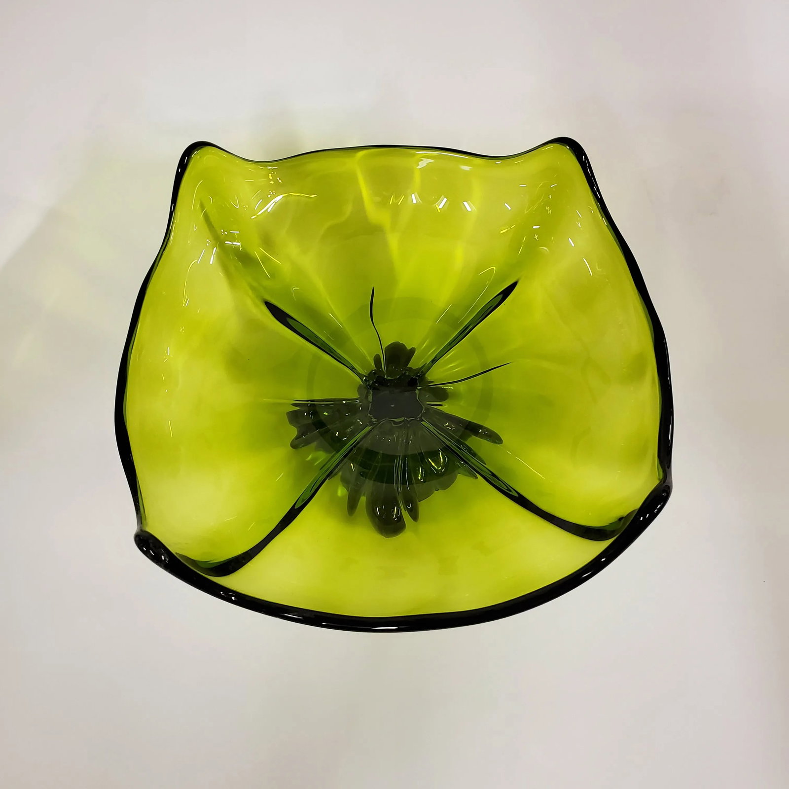 1960s Green Glass Pedestal Bowl by Viking - 5