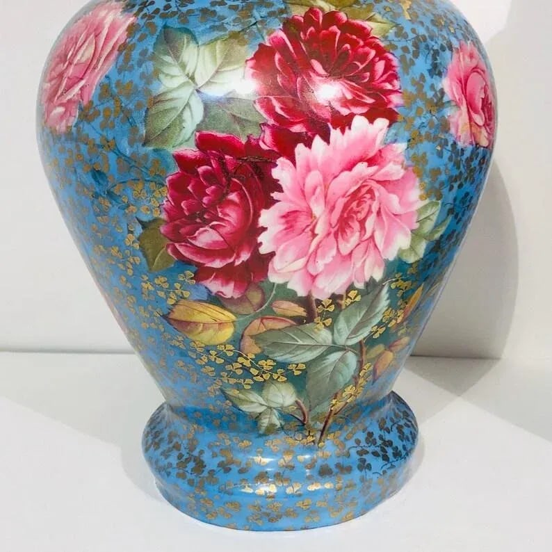 Early 1900s Porcelain Lidded Floral Vases Urns- a Pair - 5