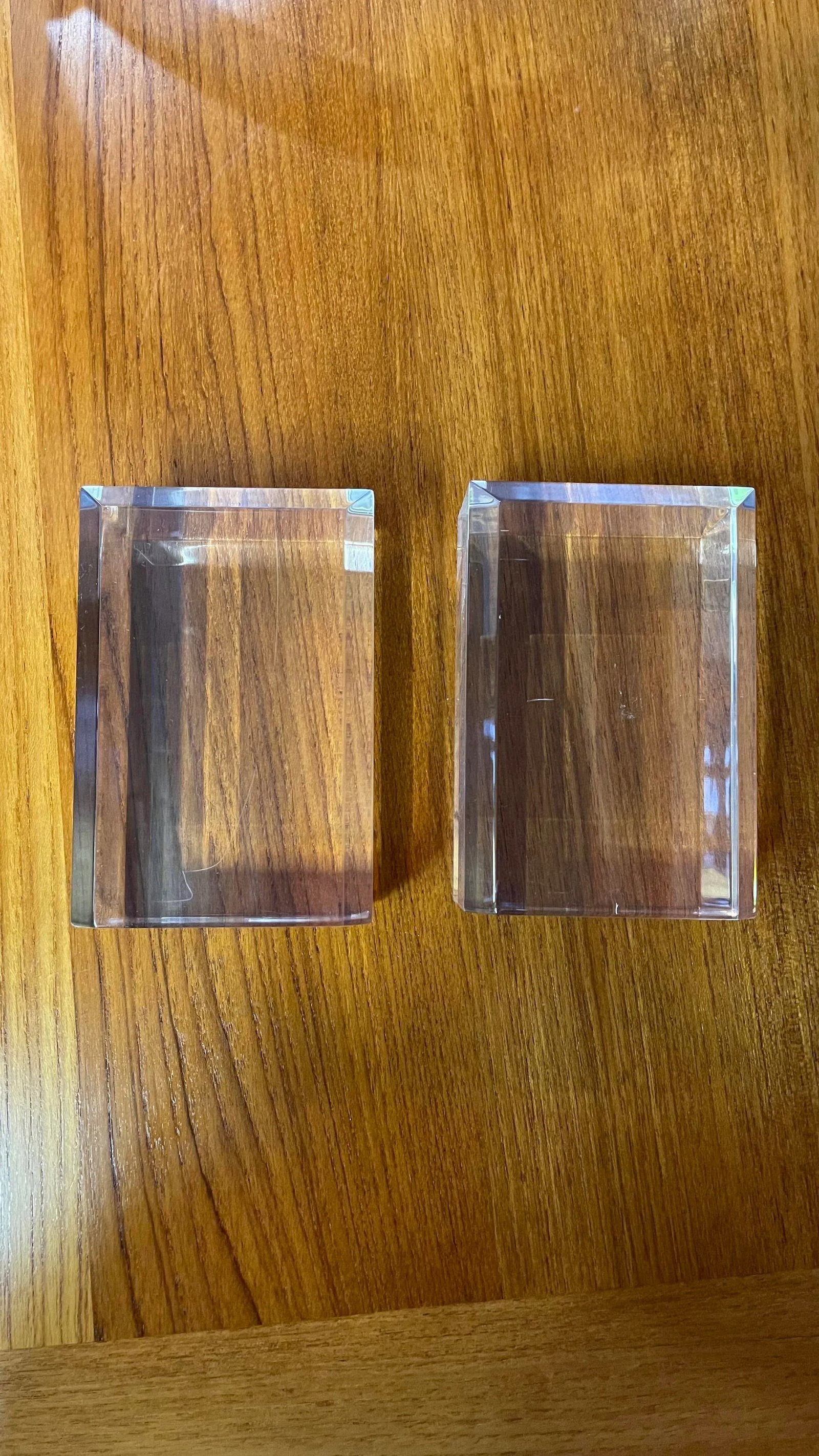 1970s Karl Springer Lucite Bookends - a Pair - 2