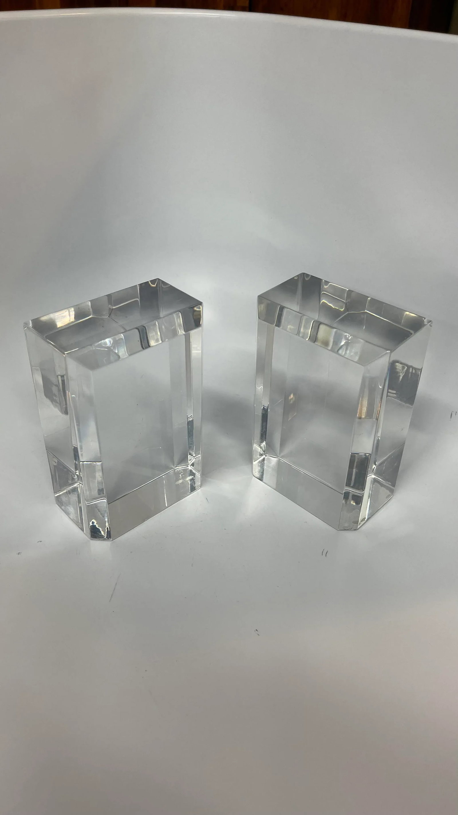 1970s Karl Springer Lucite Bookends - a Pair - 6
