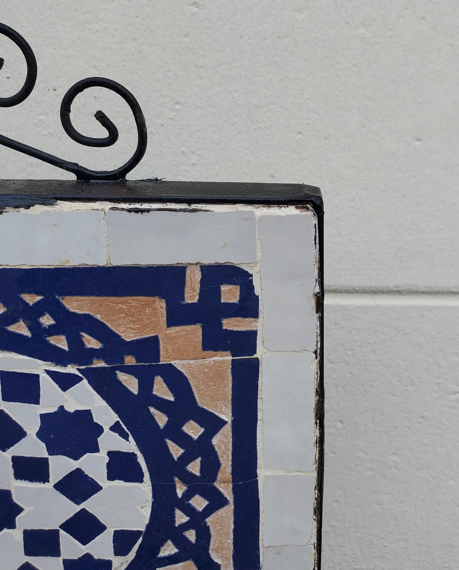 Blue and White Miniature Moroccan Mosaic Fountain - 5