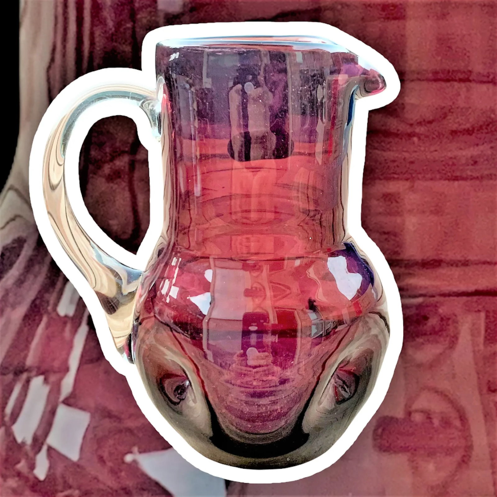 1950s Small Amethyst Bischoff Art Glass Pitcher/Creamer - 8