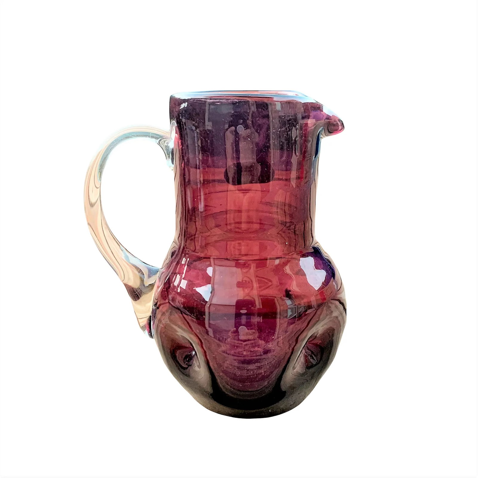 1950s Small Amethyst Bischoff Art Glass Pitcher/Creamer - 9