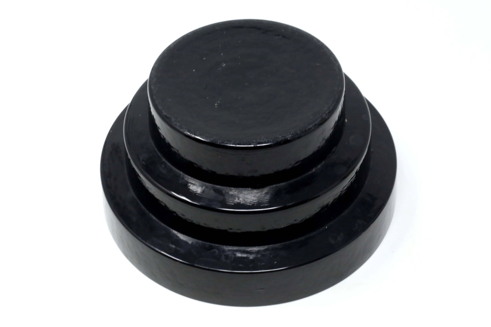 Vintage Tiered Black Art Glass Planter or Bowl - 2