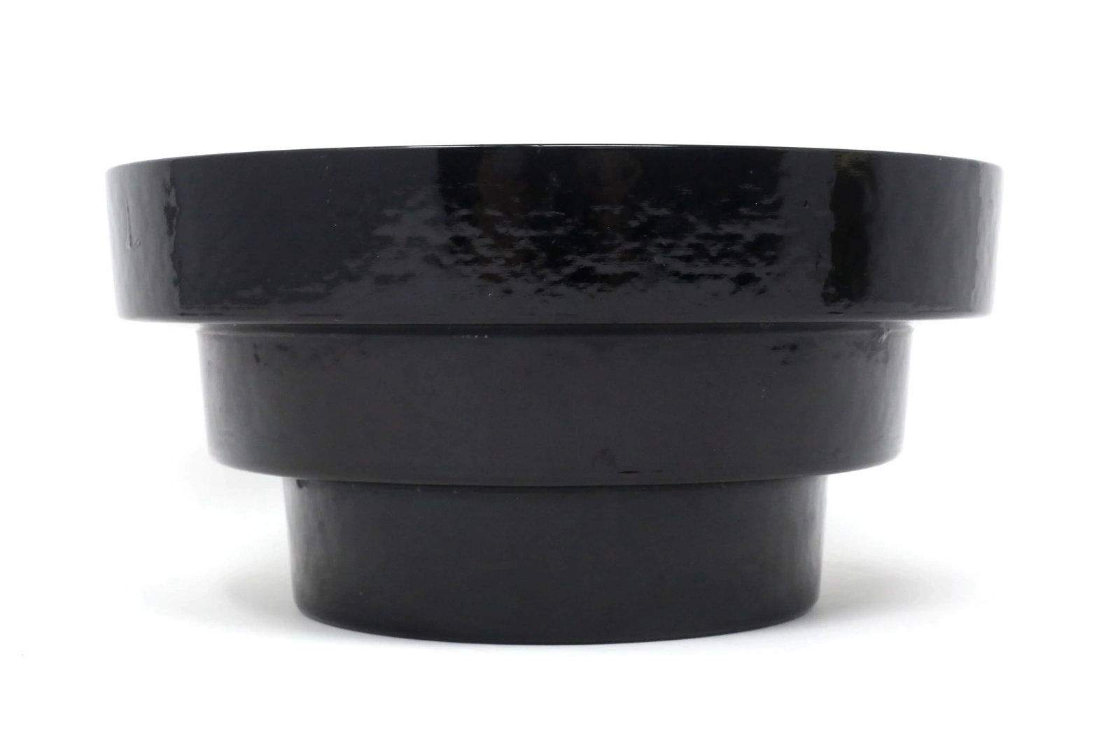 Vintage Tiered Black Art Glass Planter or Bowl - 3