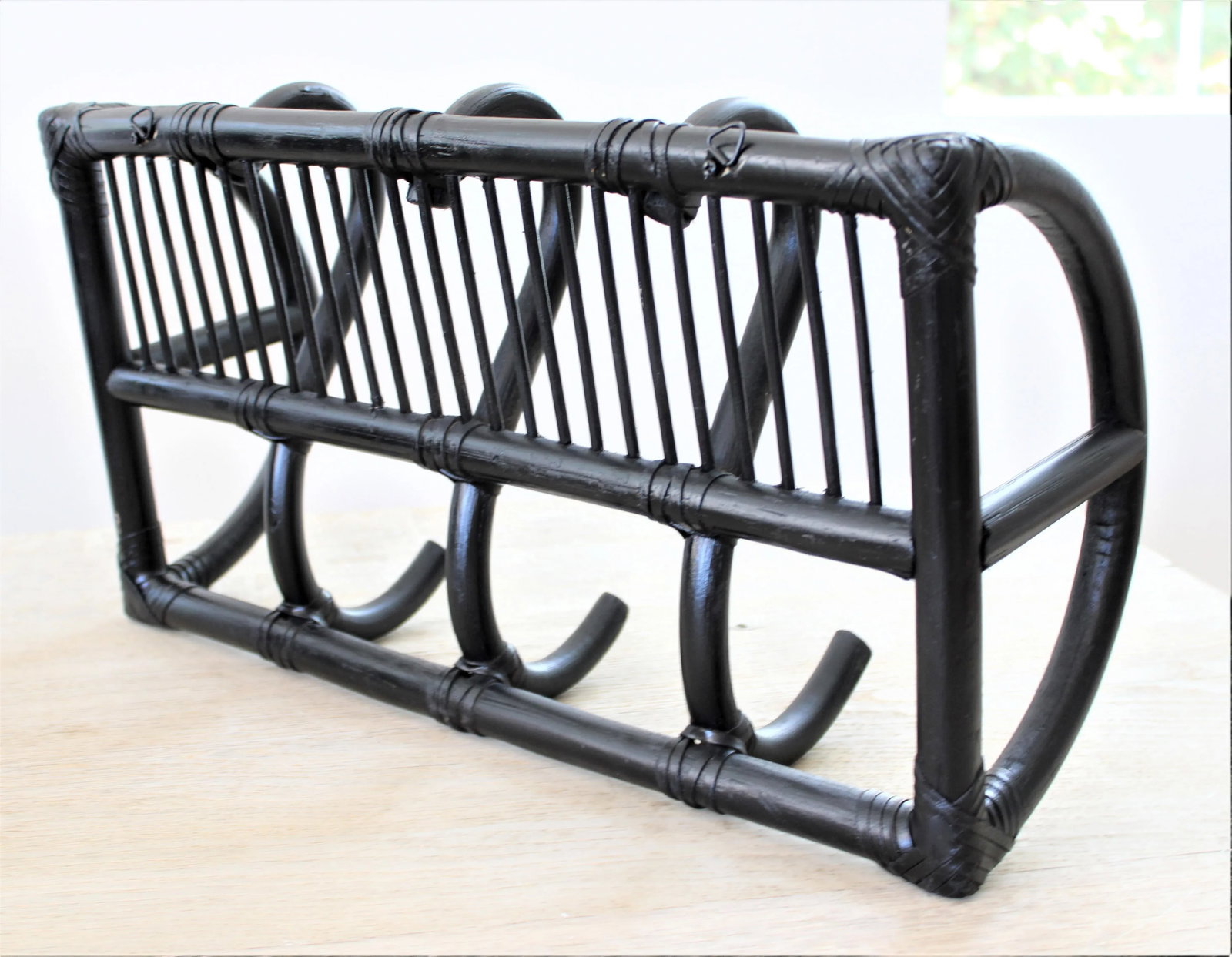 Asian Rattan Bentwood Hat/Coat Rack - 3