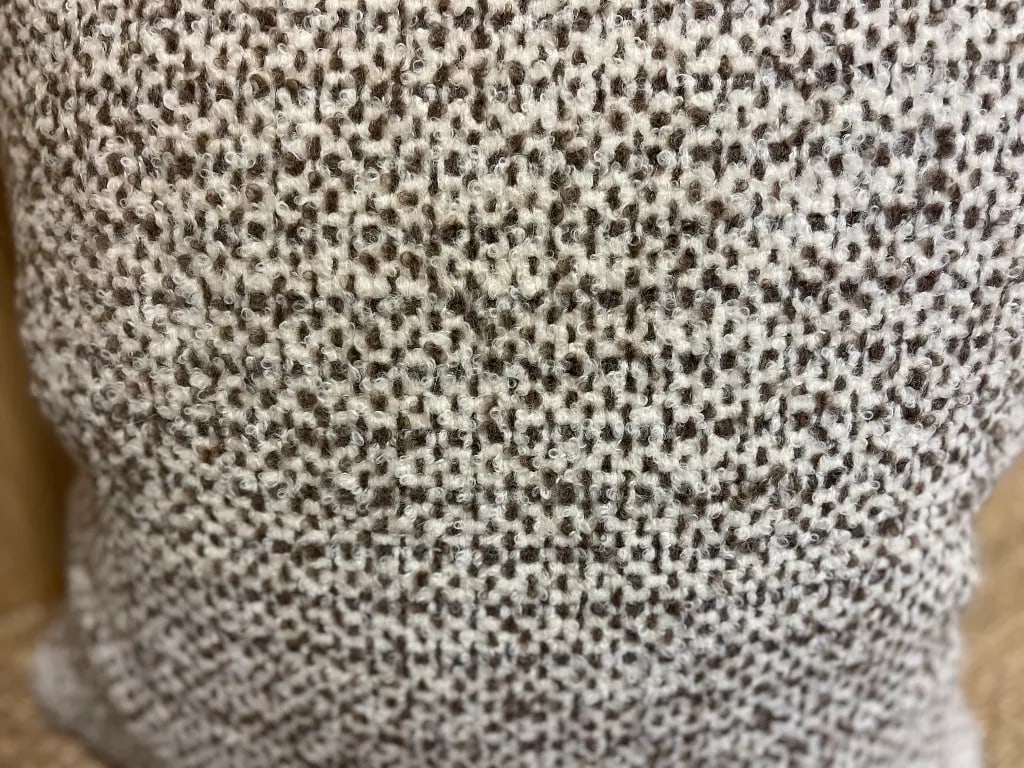 Contemporary Rosemary Hallgarten Wool Fabric Boucle Pattern Foam in White and Heather Pillows Covers - 4