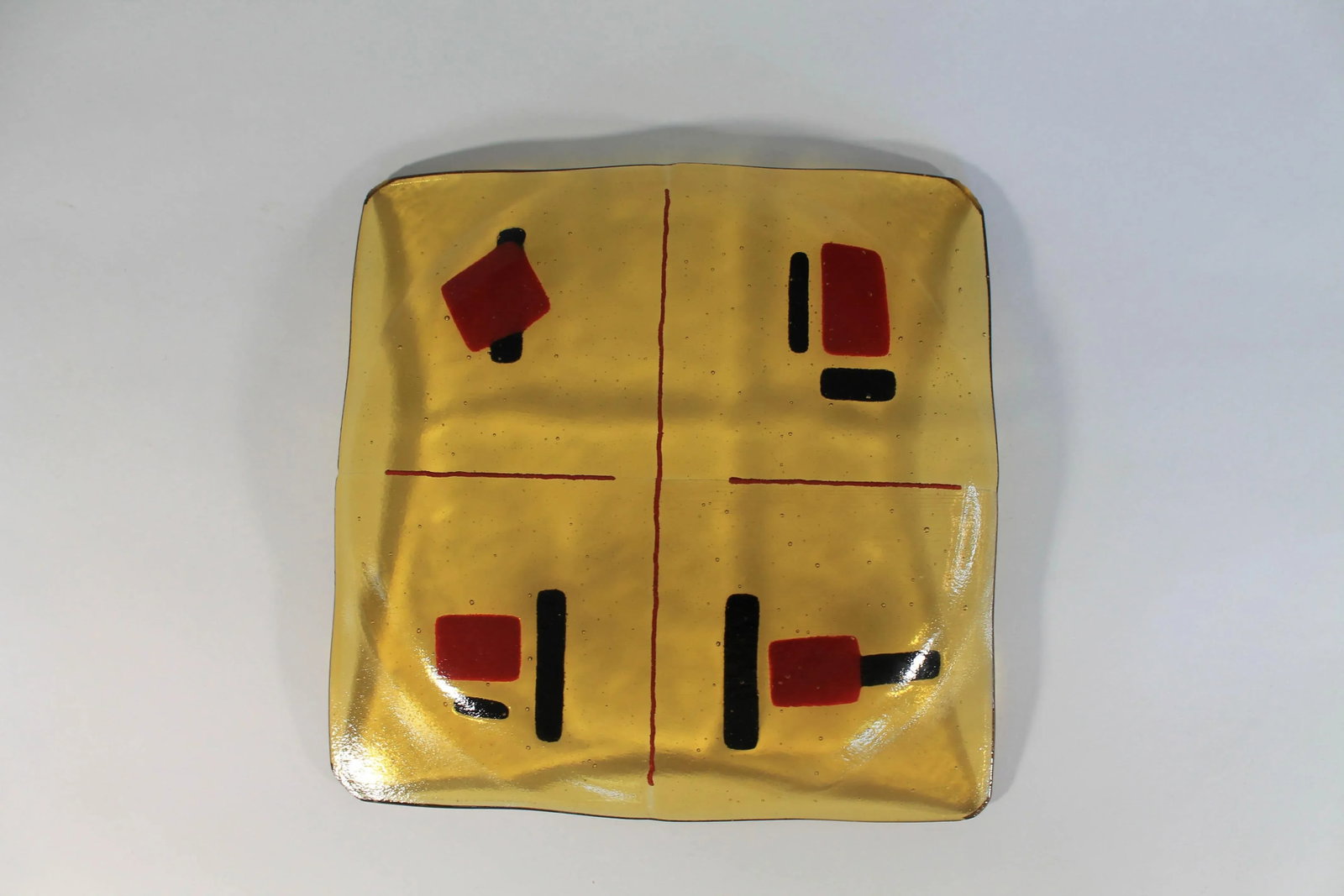 Mid Century Modern Art Glass Trinket Tray - 4