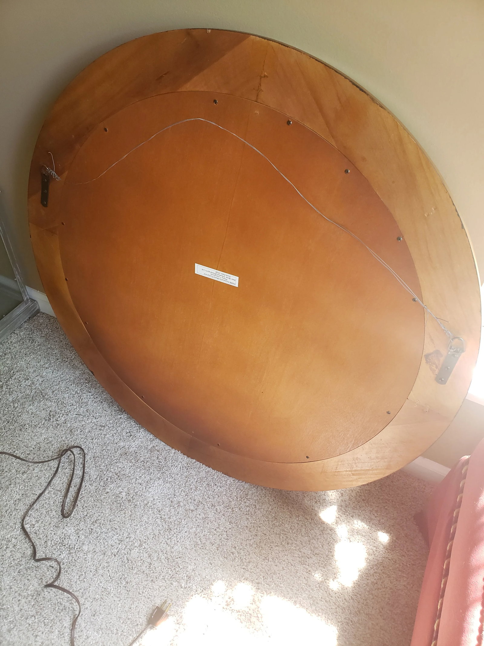 Classic Traditional Round Solid Wood Beveled Mirror - 6