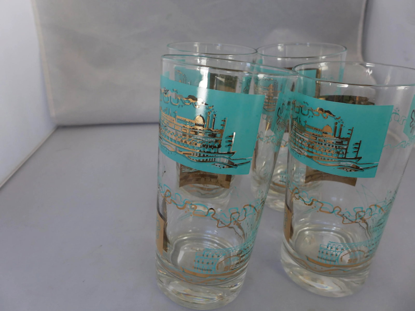 Mid-Century Steamboat Bar Tumblers - Set of 4 - 6