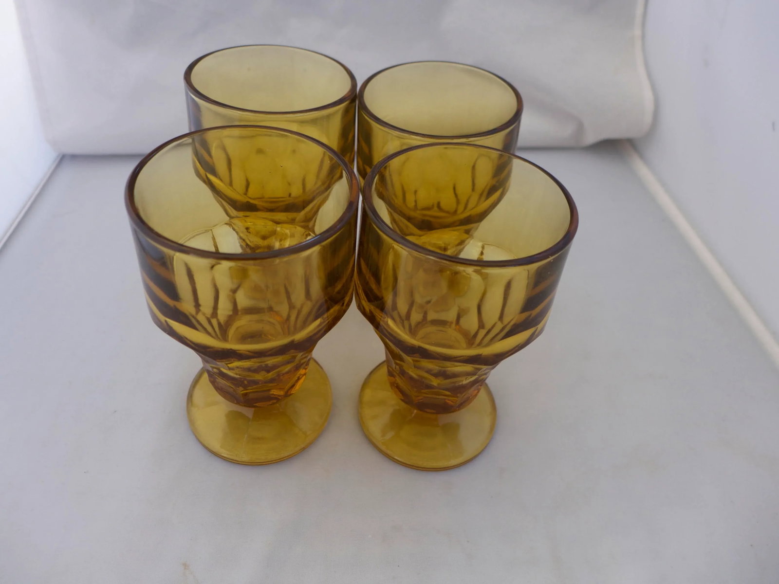 Mid-Century Modern Amber Glasses - Set of 4 - 2