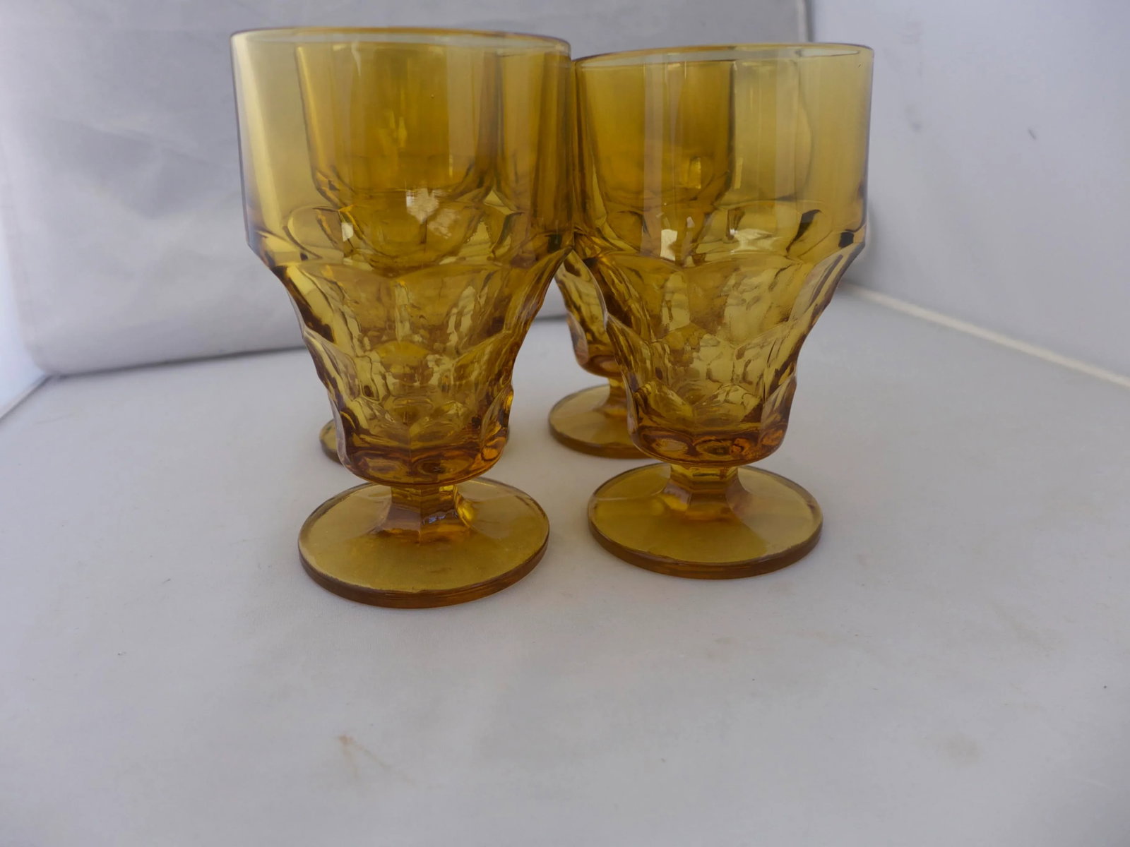 Mid-Century Modern Amber Glasses - Set of 4 - 3