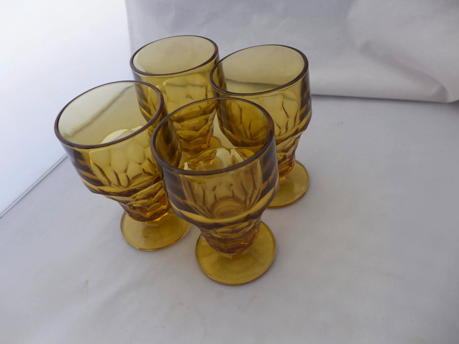 Mid-Century Modern Amber Glasses - Set of 4 - 5