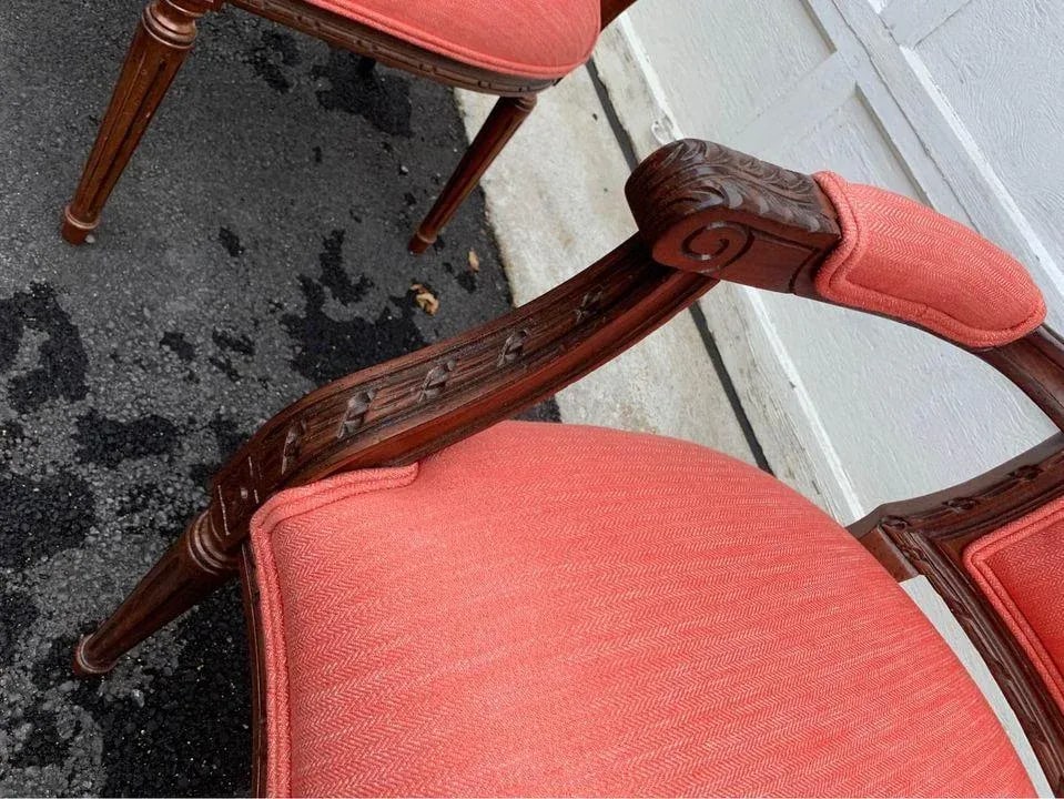 Ethan Allen French Louis XVI Style Balloon Back Arm Chairs- Set of 2 - 5