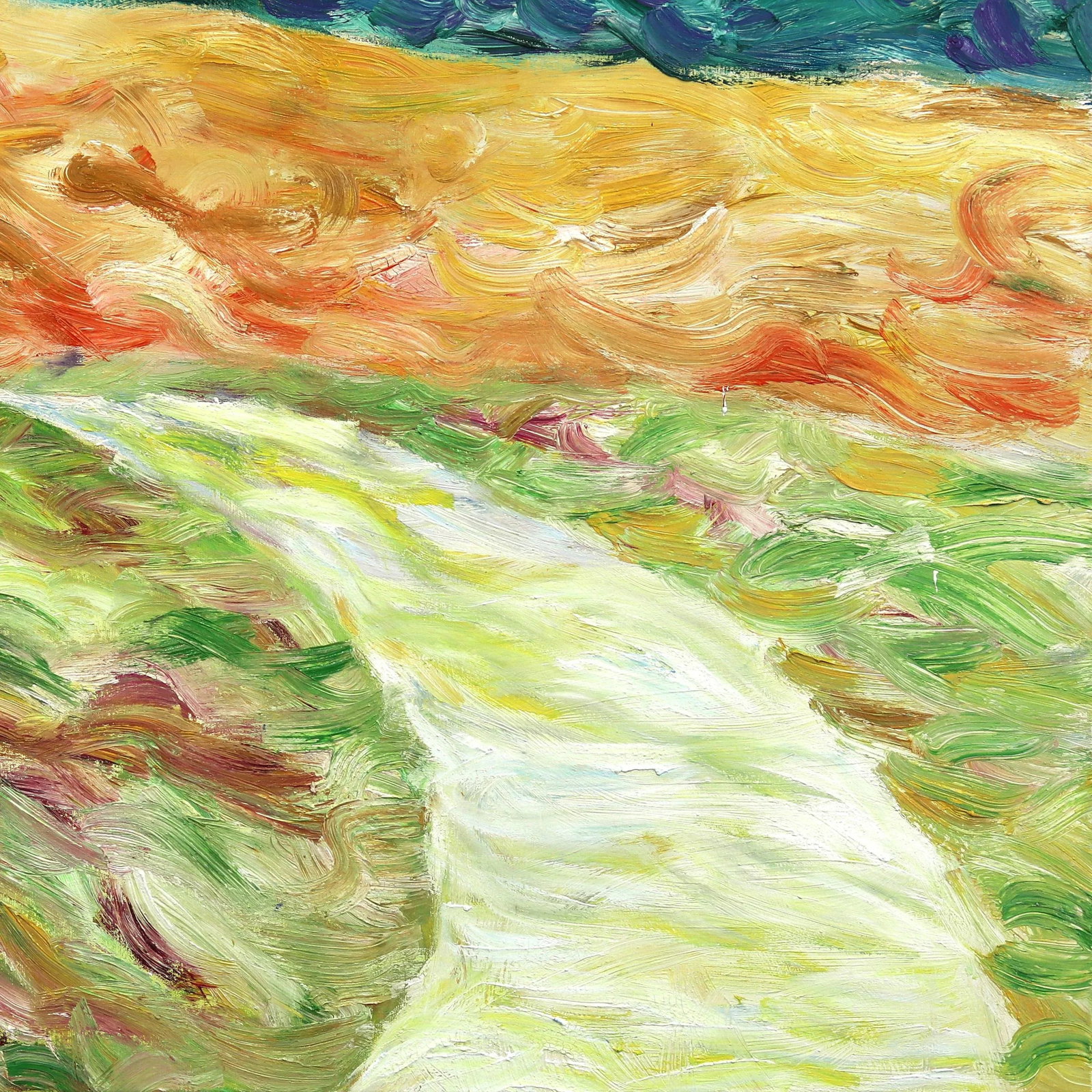 Large Textural Landscape Painting on Canvas "A Summer Feeling" Original Artwork by Katharina Husslei - 5