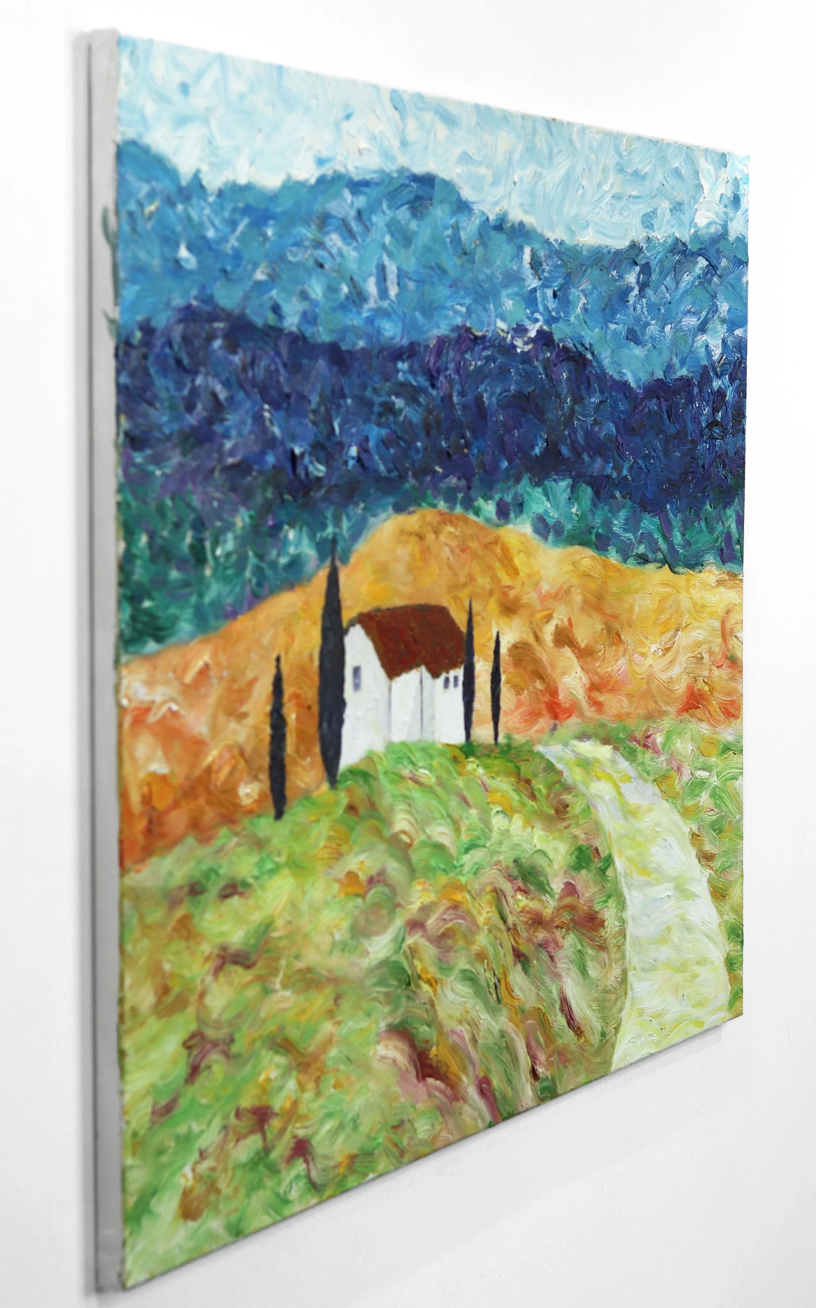 Large Textural Landscape Painting on Canvas "A Summer Feeling" Original Artwork by Katharina Husslei - 6