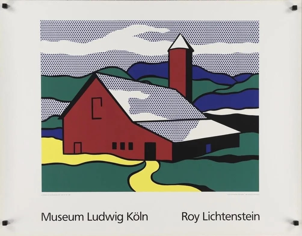"Red Barn" Roy Lichtenstein Ludwig Museum Koln Exhibition Poster - 2