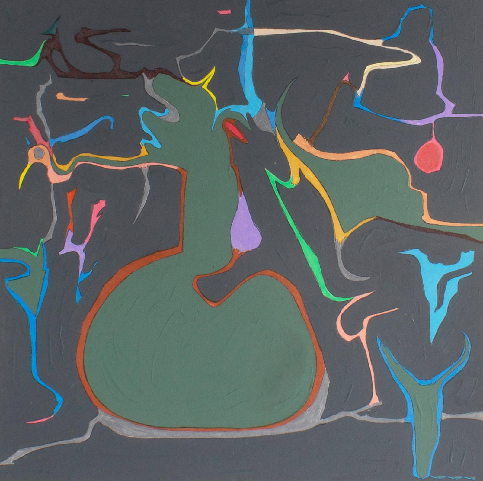 Signed 1981 Abstract Mixed Media Painting by Artist Harry Hilson - 2