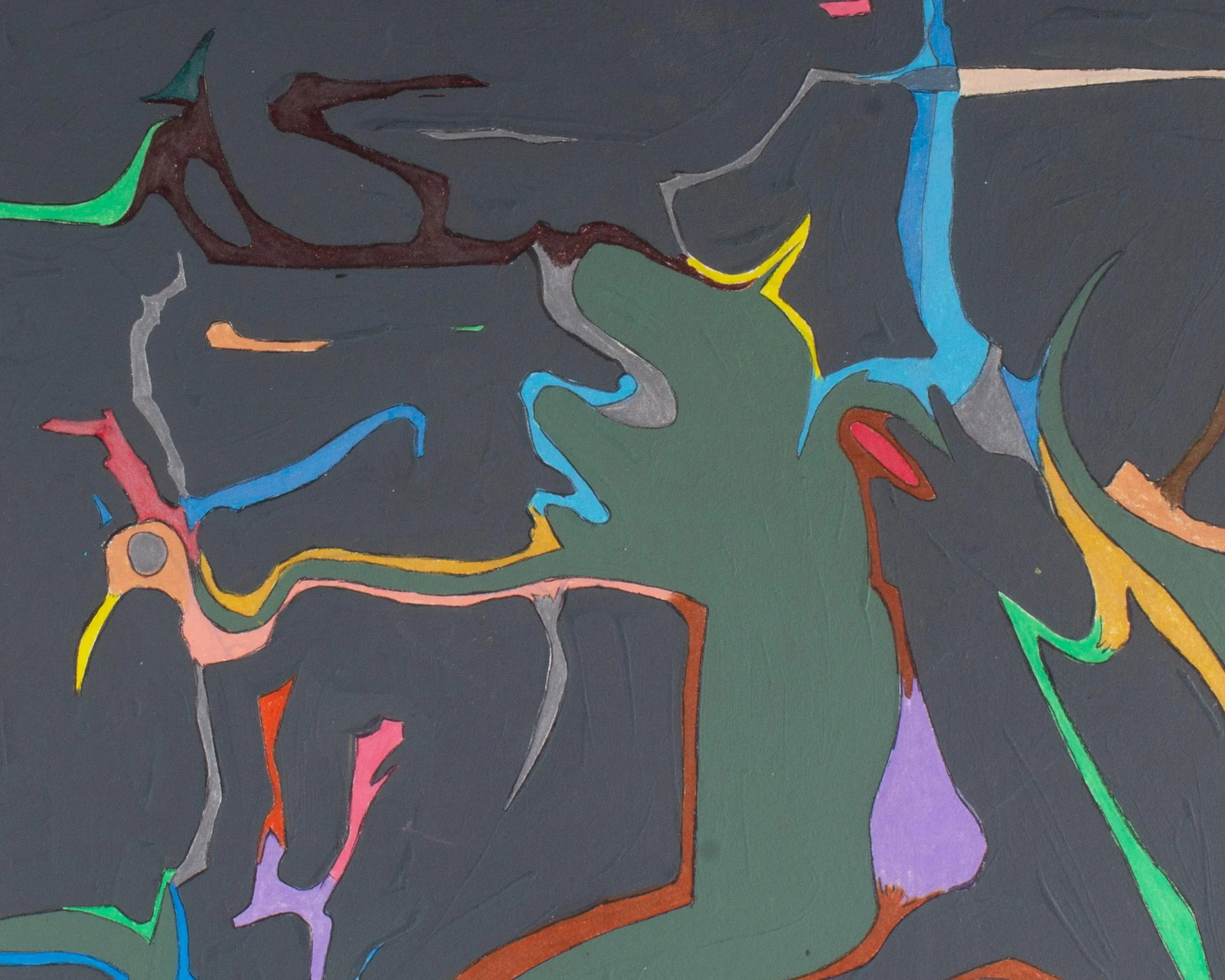 Signed 1981 Abstract Mixed Media Painting by Artist Harry Hilson - 4
