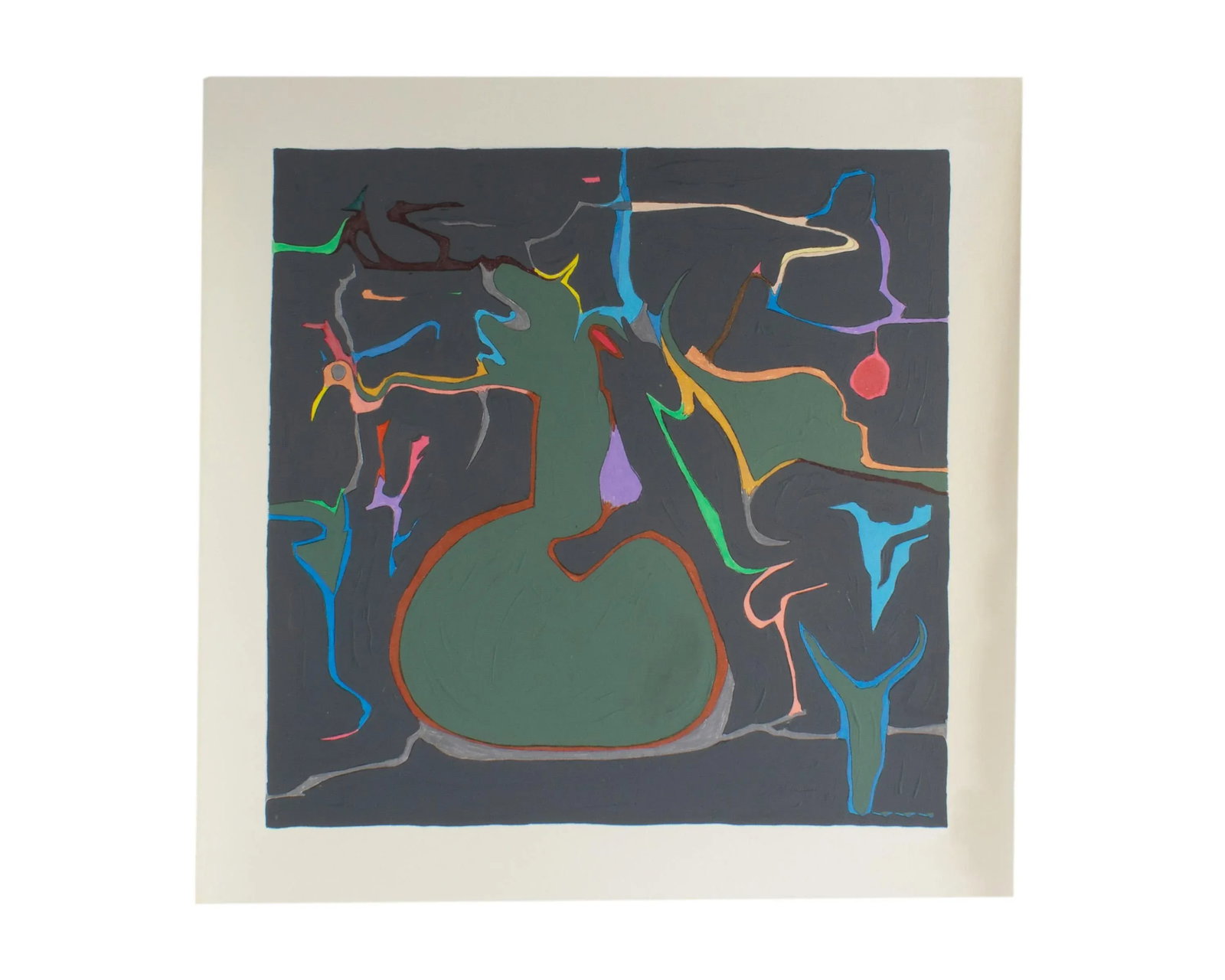 Signed 1981 Abstract Mixed Media Painting by Artist Harry Hilson - 8