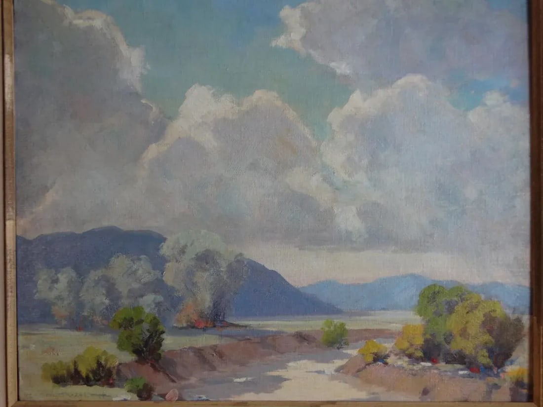 Mid 20th Century Harold Walsh - Desert Landscape - Oil on Board - 4