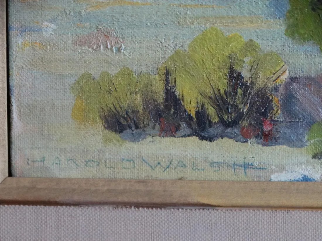 Mid 20th Century Harold Walsh - Desert Landscape - Oil on Board - 6