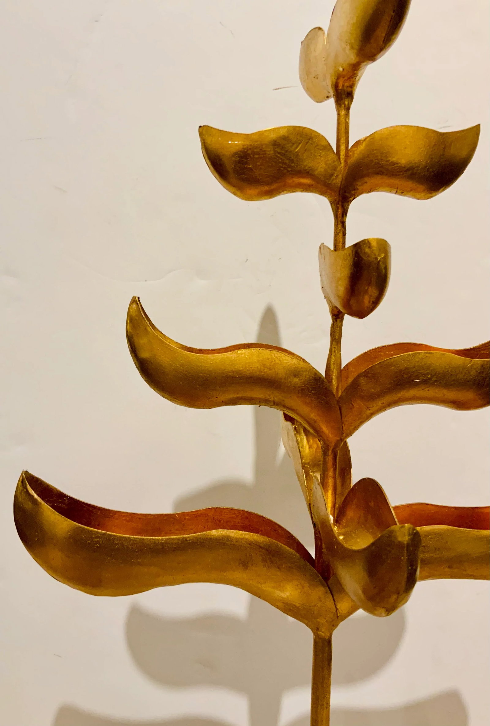 Global Views Modern Gold Leaf Finished Helicinia Sculpture - 3
