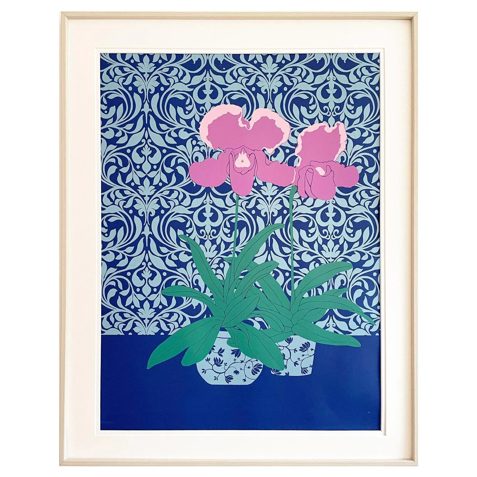 Pink Orchids Hand Silk-Screened Art Print - 6