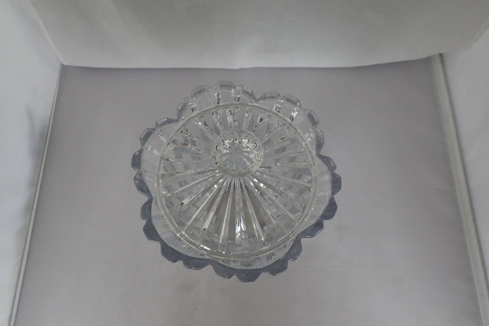 Cut Glass Lidded Ice Bucket/Candy Dish /Decorative Bowl - 3