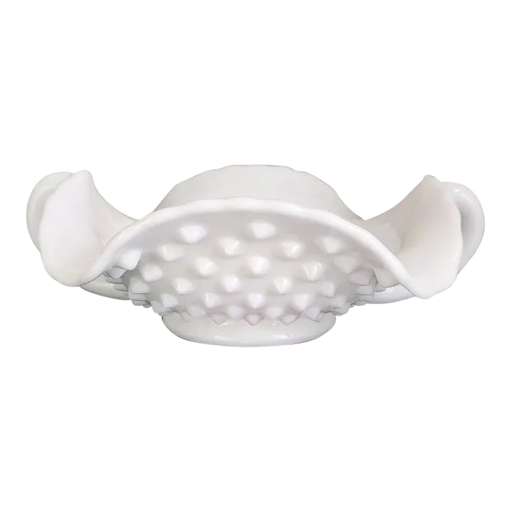 Mid 20th Century Fenton Hobnail Ruffled Edge Candy Dish Compote (1 of 10)