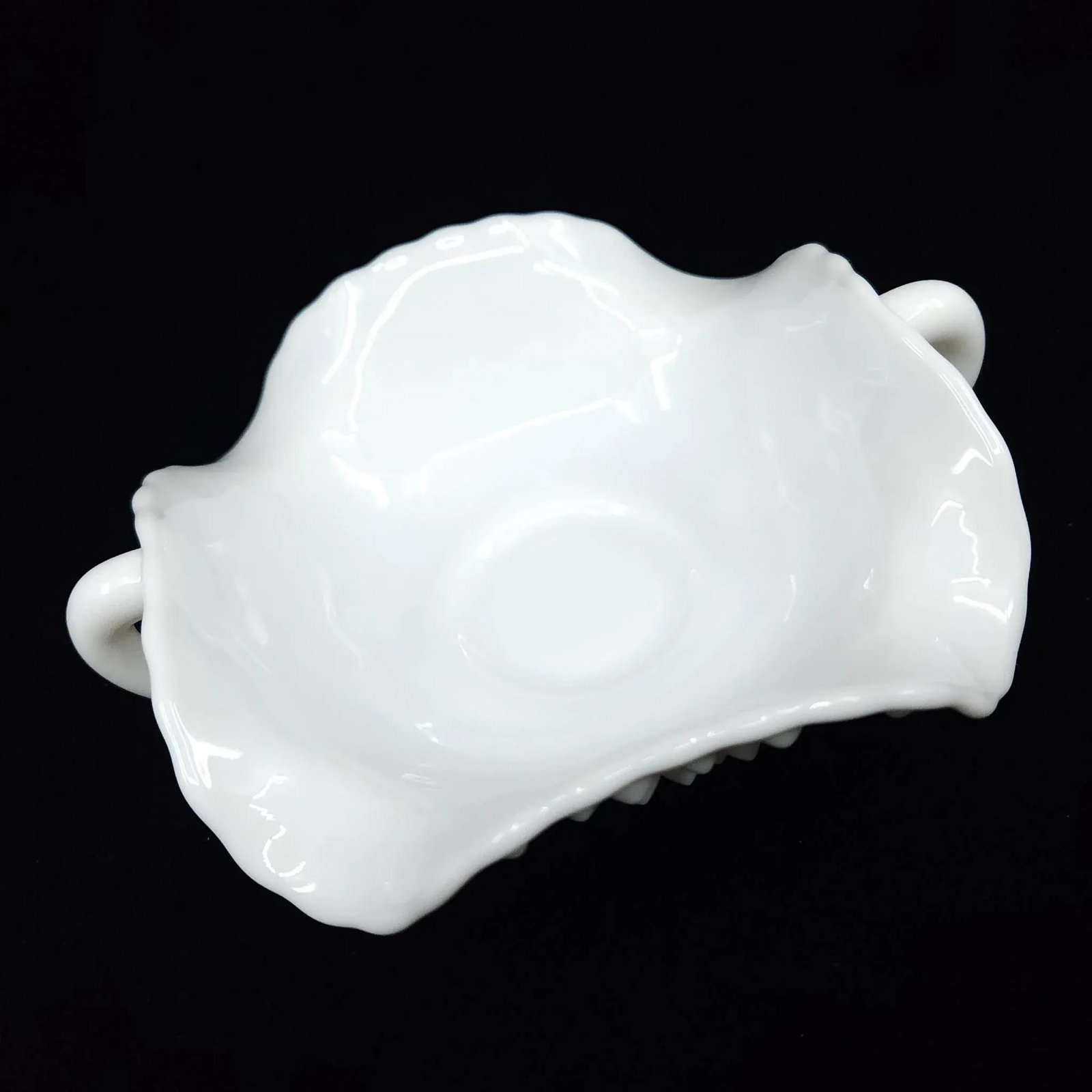 Mid 20th Century Fenton Hobnail Ruffled Edge Candy Dish Compote - 2