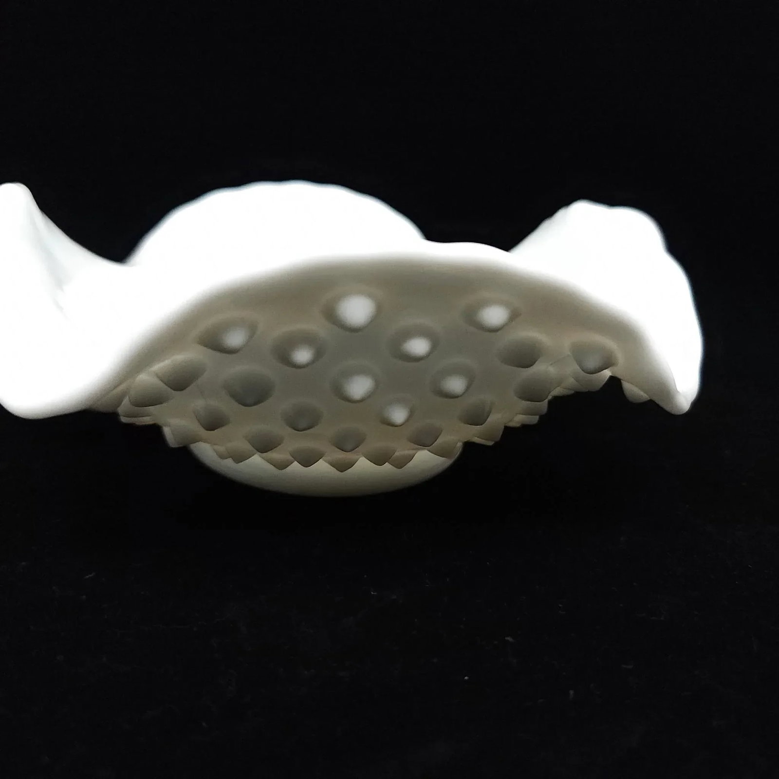 Mid 20th Century Fenton Hobnail Ruffled Edge Candy Dish Compote - 4
