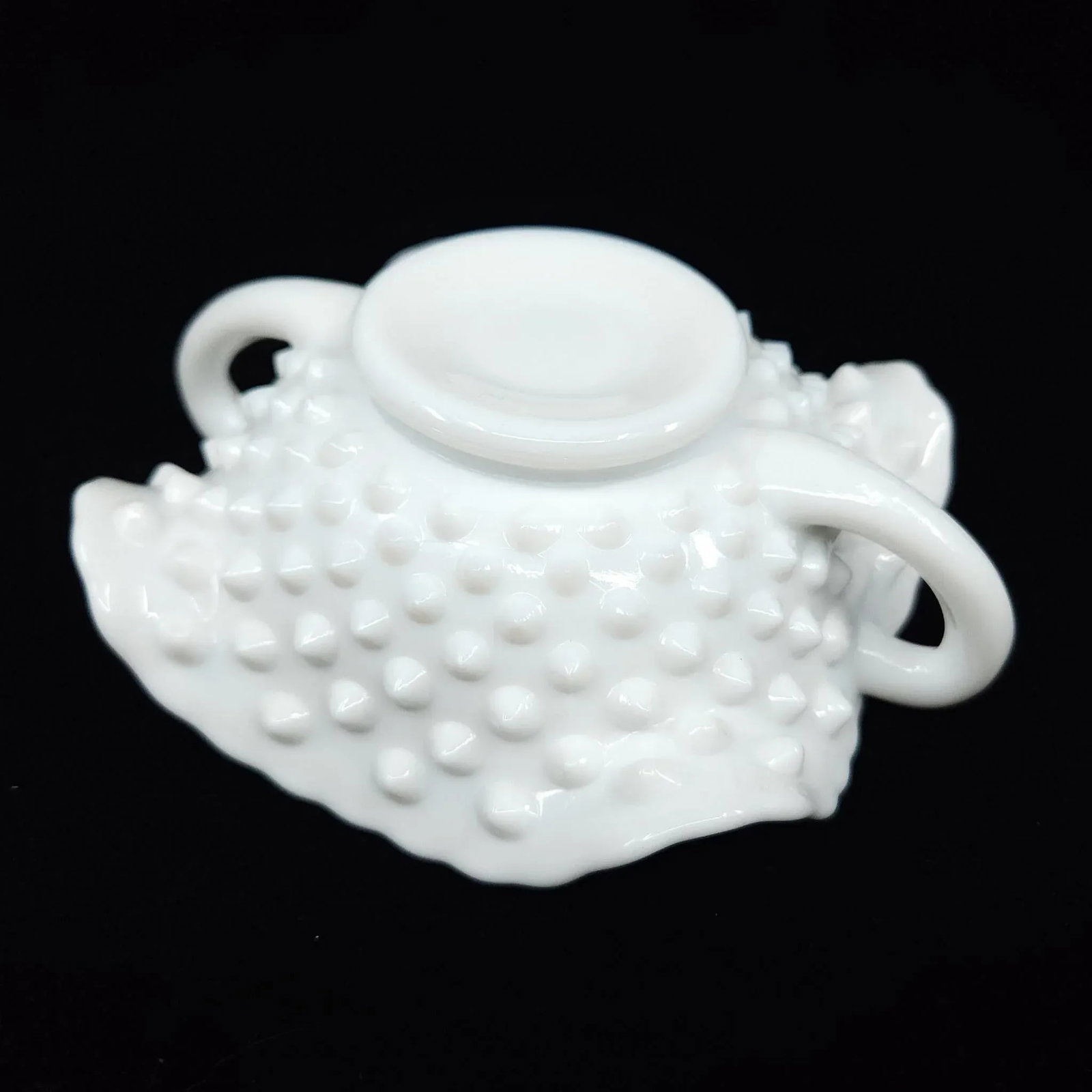 Mid 20th Century Fenton Hobnail Ruffled Edge Candy Dish Compote - 6