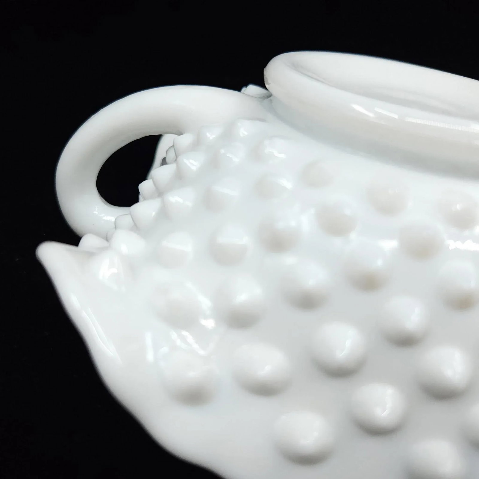 Mid 20th Century Fenton Hobnail Ruffled Edge Candy Dish Compote - 7