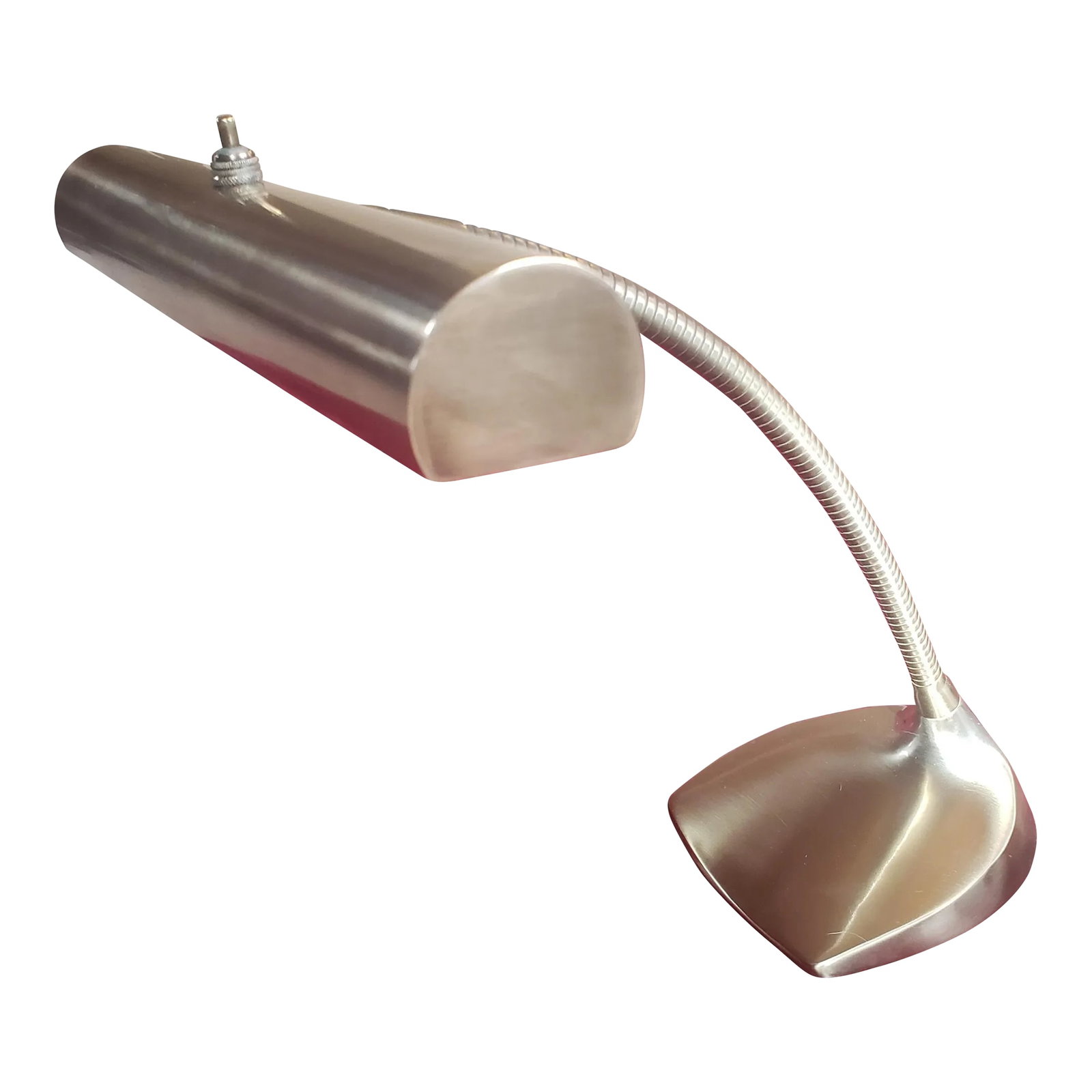 Midcentury Laurel Lamp Co Brass Gooseneck Desk Lamp: A 1950s rare desk lamp with push off/ on switch in brass, nice original working condition. Condition: Alterations: Original Condition Unaltered Imperfections: Some Imperfections Condition Notes: Excel