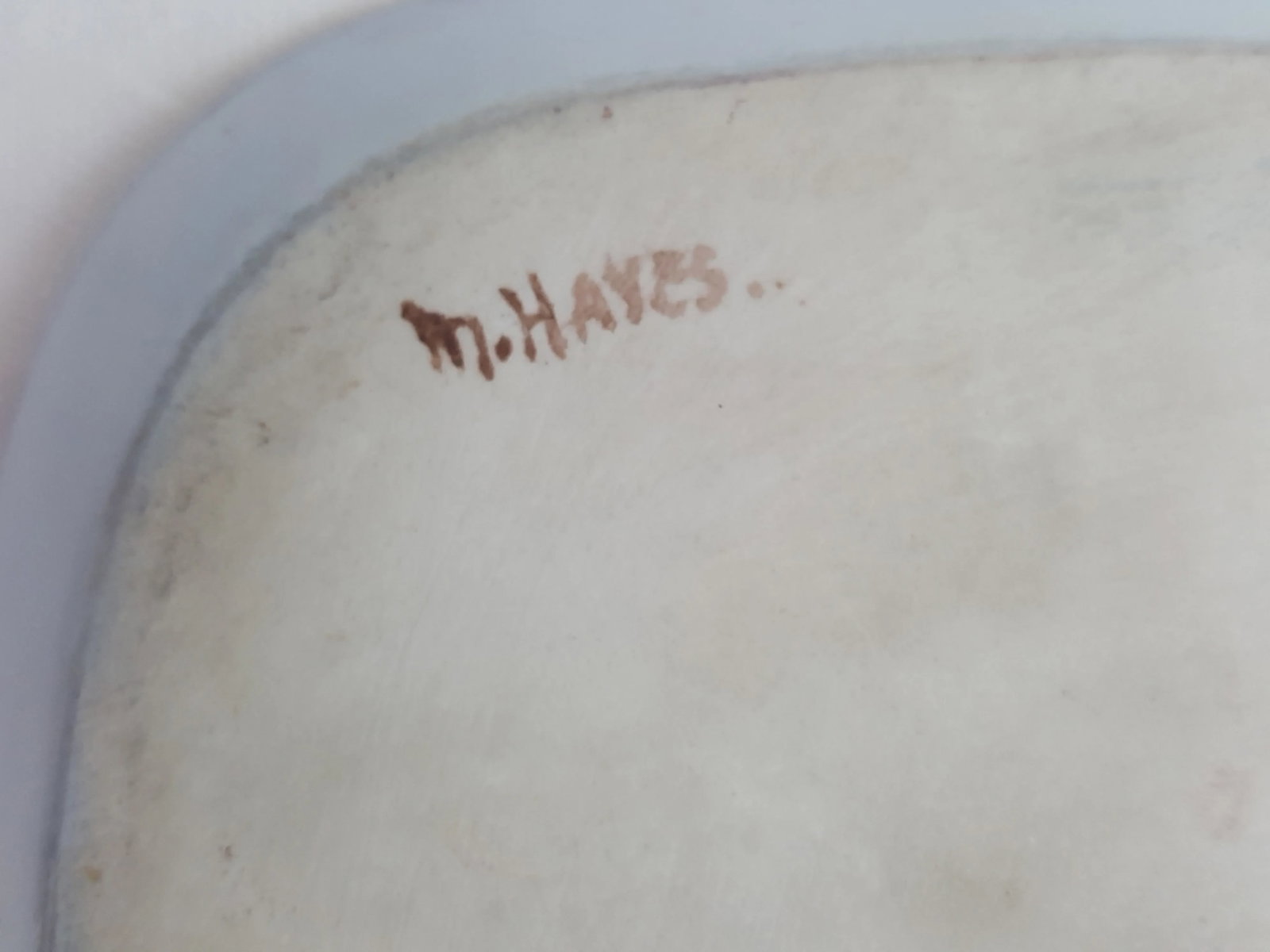 French Limoges Blue Floral Monogrammed Tray - 6