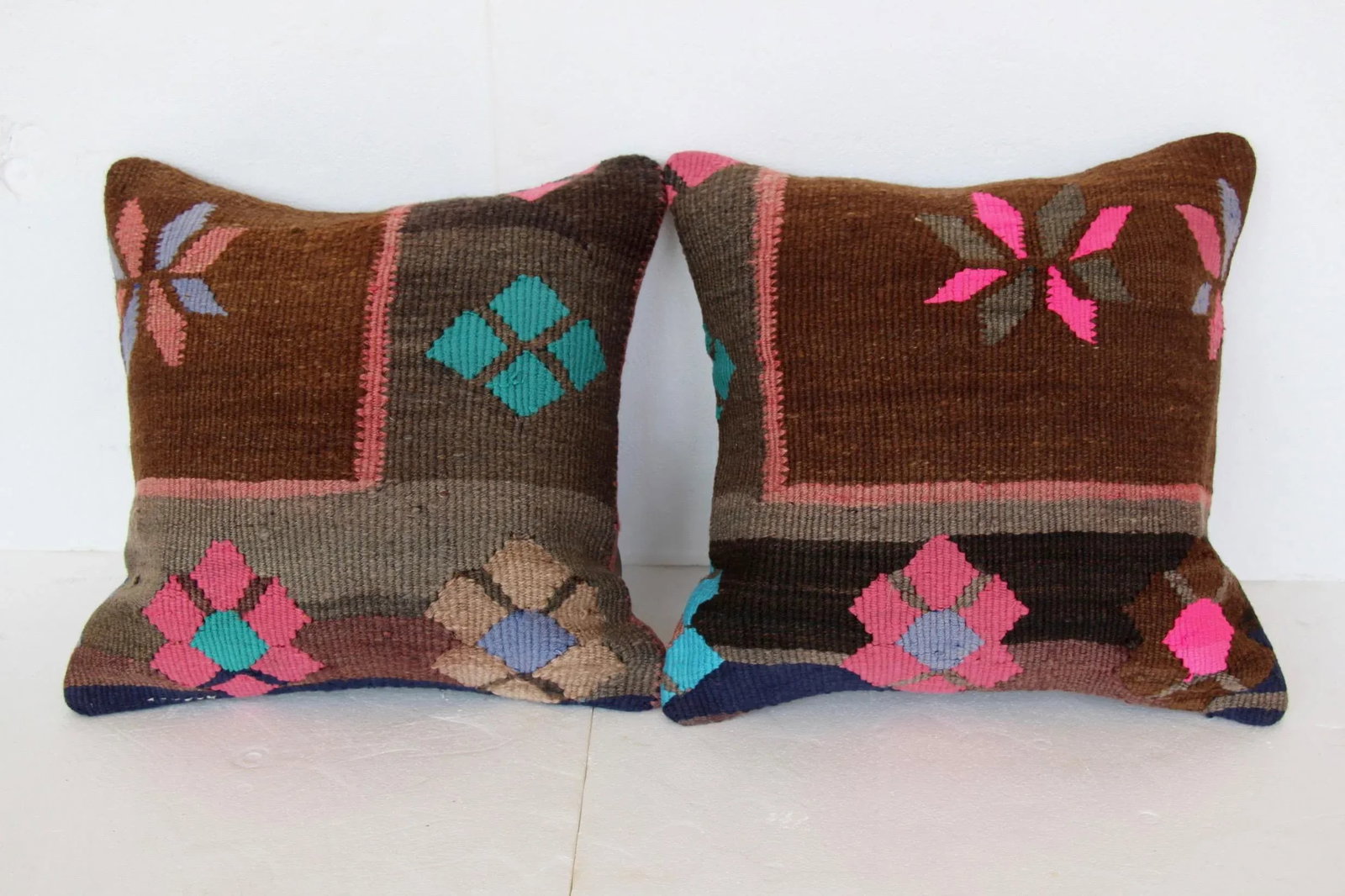 Turkish Kilim Cushions - a Pair - 3