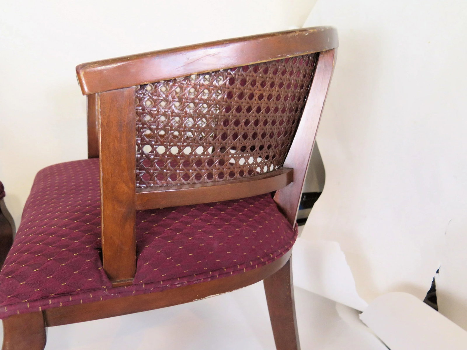 Vintage Barrel Cane and Ash Wood Chairs- a Pair - 4