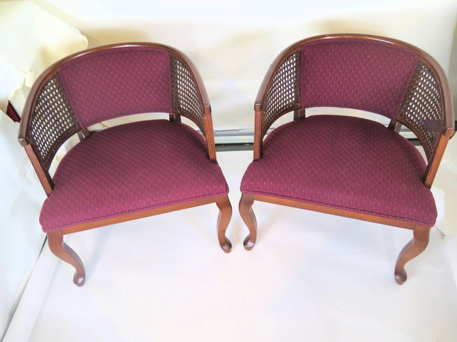 Vintage Barrel Cane and Ash Wood Chairs- a Pair - 5